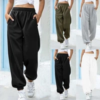womens fashion loose casual solid color sweatpants high waist summer harem pants sport pants joggerpant