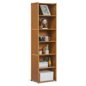 Книжный шкаф, Бамбуковая книжная полка, высокий отдельно стоящий дисплей, полки для хранения, коллекционная декоративная мебель для дома, гостиной, кухни
