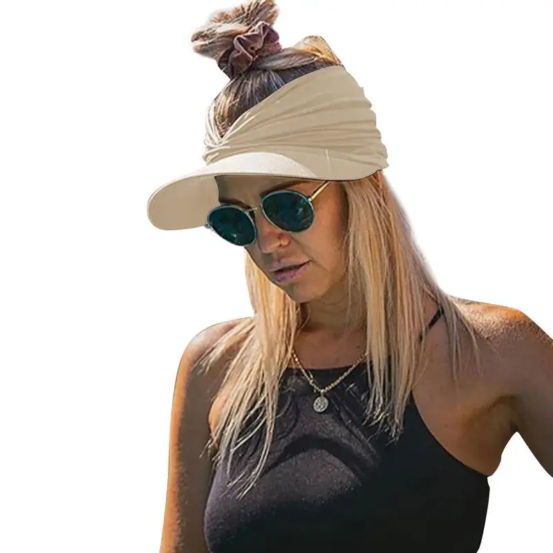 

Summer Empty Top Hat Women's Sun Hats Sun Protective Beach Visor Women's Sun Visor Hat With Wide Brim Summer UPF 50 UV Sun Visor