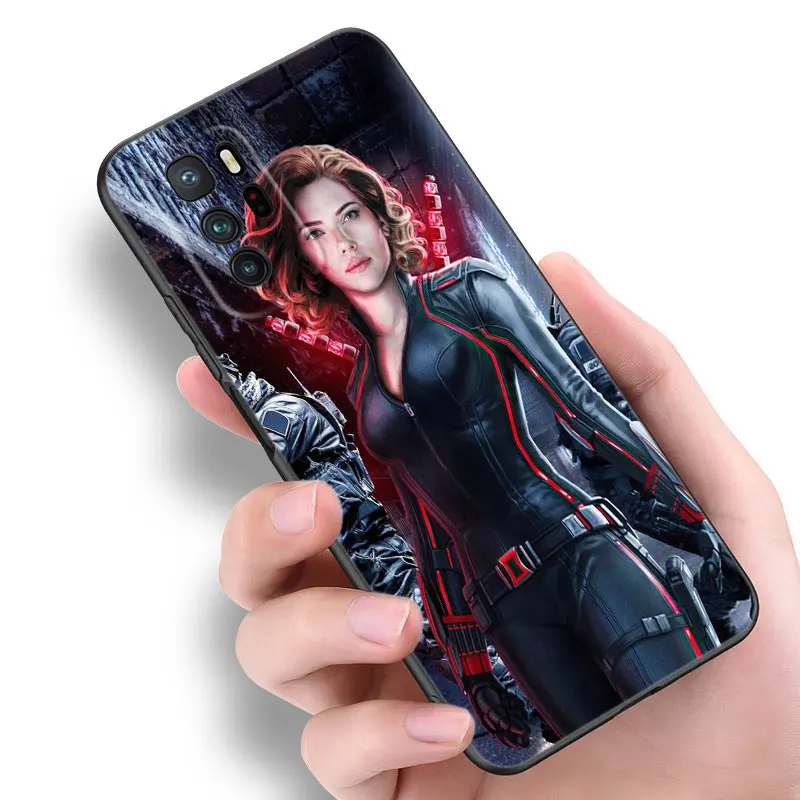 Marvel Black Widow Silicone Phone Case For Xiaomi POCO X3 X4 NFC F4 GT F5 F6 M4 M6 X5 X6 NEO Pro 5G M5