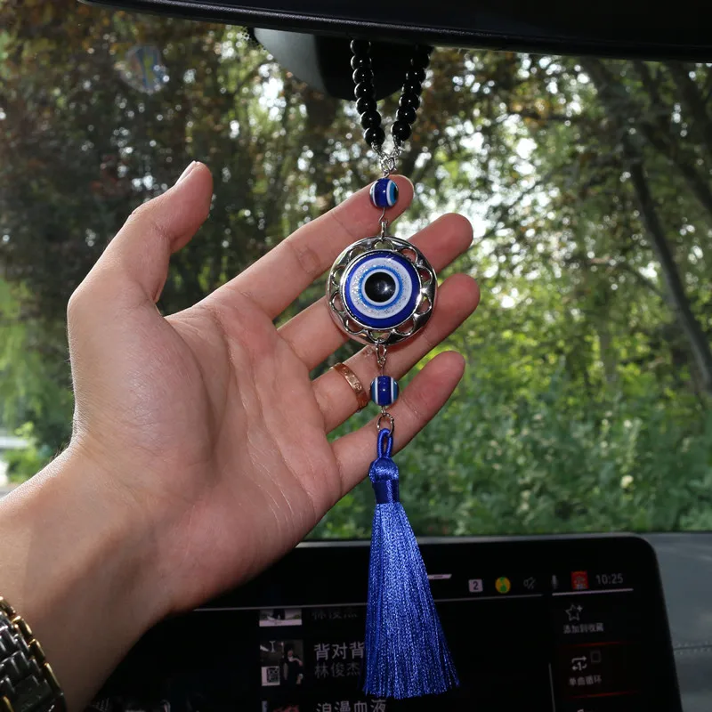 Фото Lucky Evil Blue Eye Автомобильный кулон Кристалл Солнце Ловец снов Голубые глаза Автомобильное зеркало заднего вида Украшение Подвеска Домашний амулет Кулон №4