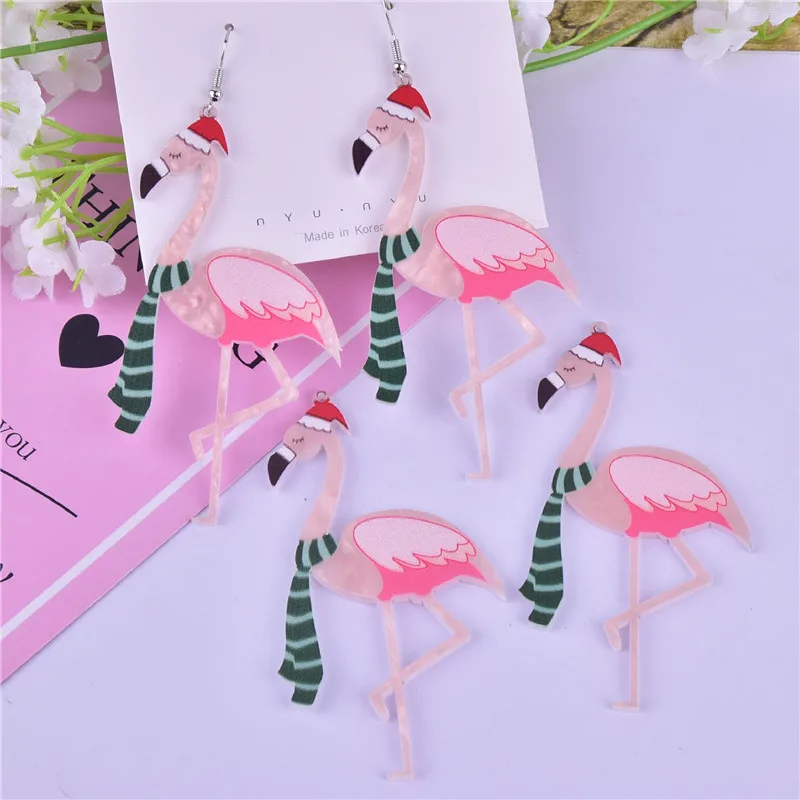 

10 шт., подвески в виде фламинго, 82 х42 мм