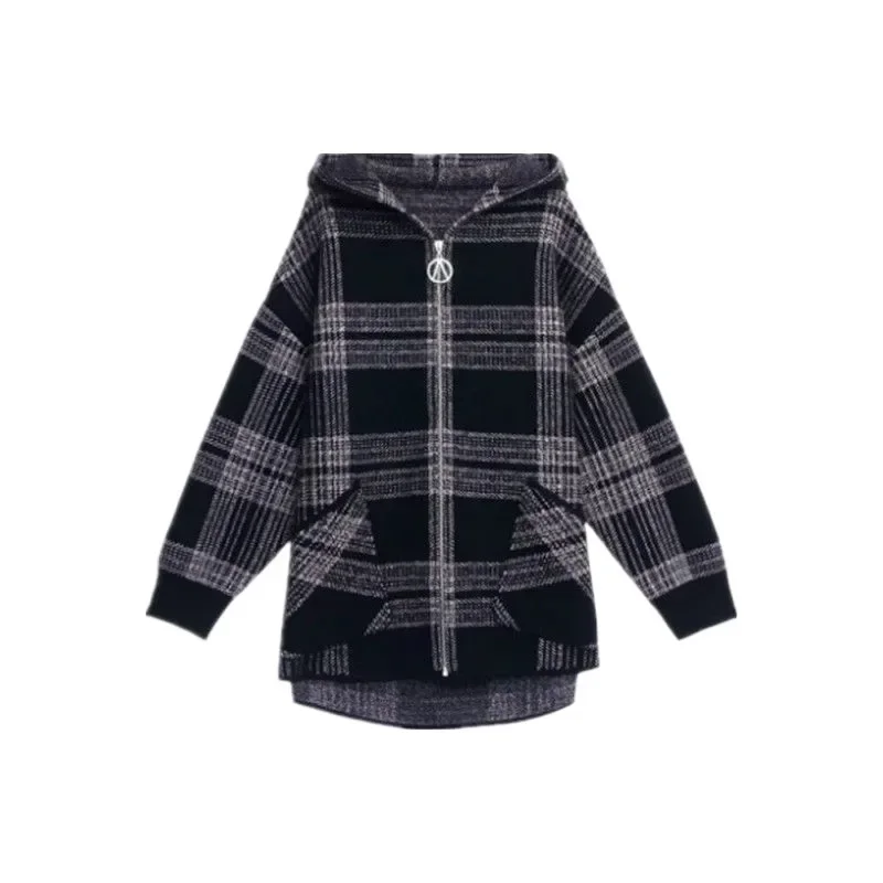 Осень 2024 Новинка Универсальный Клетчатый жакет в Корейском стиле Женская модная
