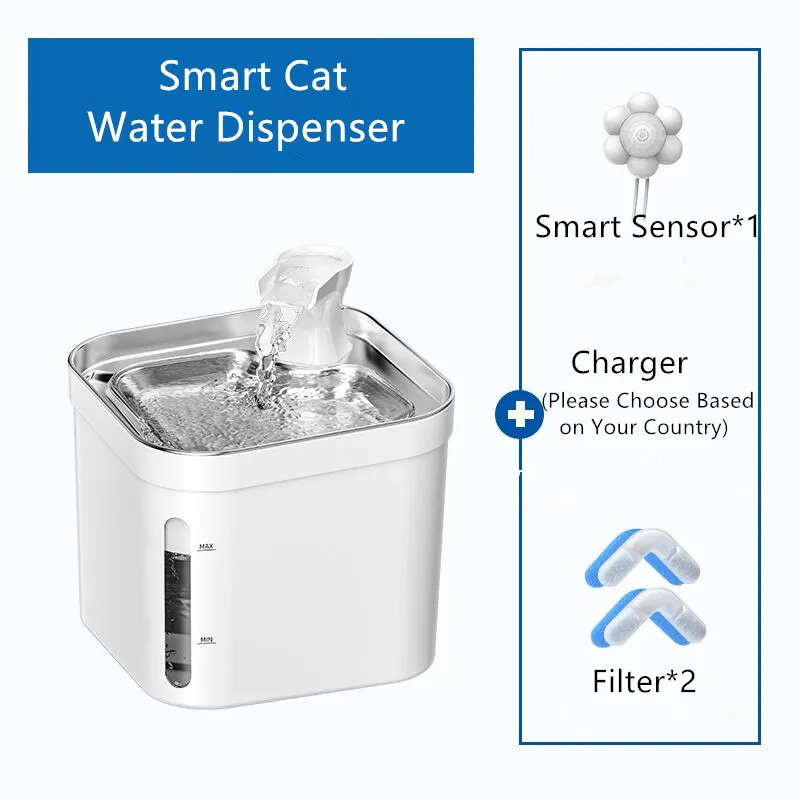 

Automatic Smart Cat Water Dispenser Electric Mute Cats Waters Fountain Auto Filter 2.2L Pet Drinker Bowl for Pets Cat Feeding