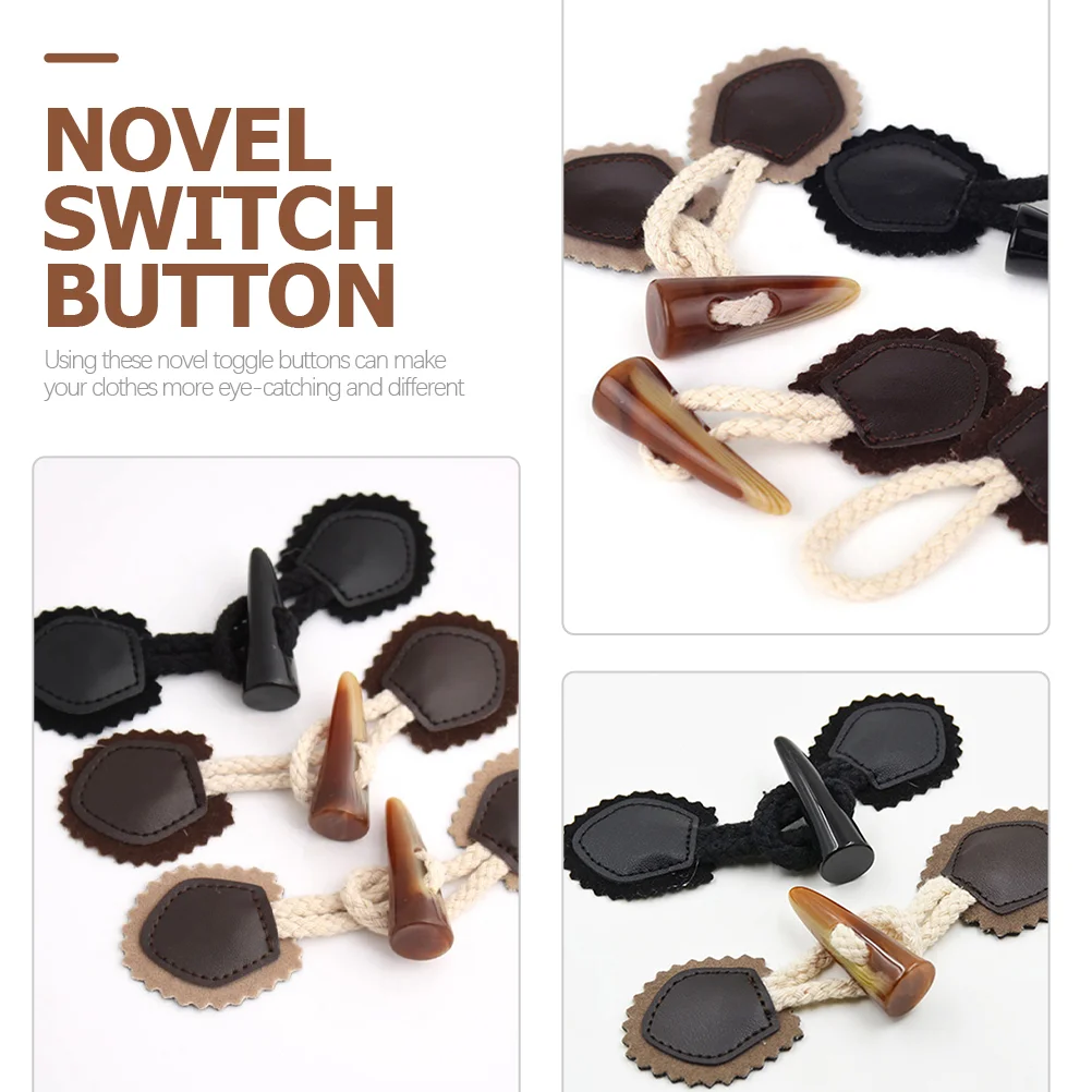 4 пары диагональных пряжек с рогом тумблерные застежки пуговицы для пальто