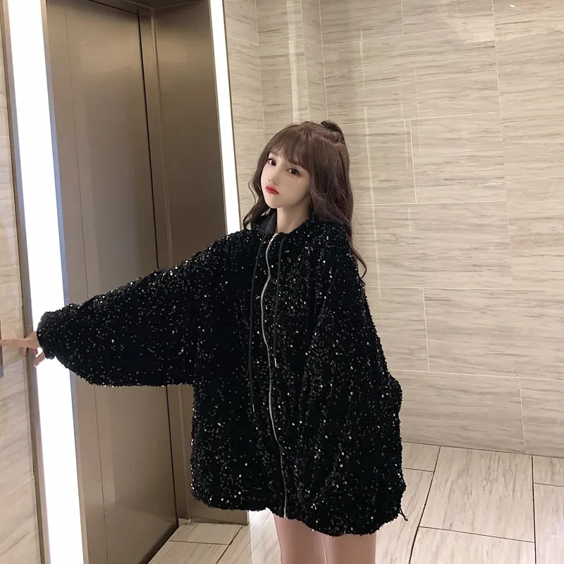 Rhinestone Beaded New Waist Cotton Clothes Women's Winter 2023 Mid-length Thickened Parka Women's Warm Jacket