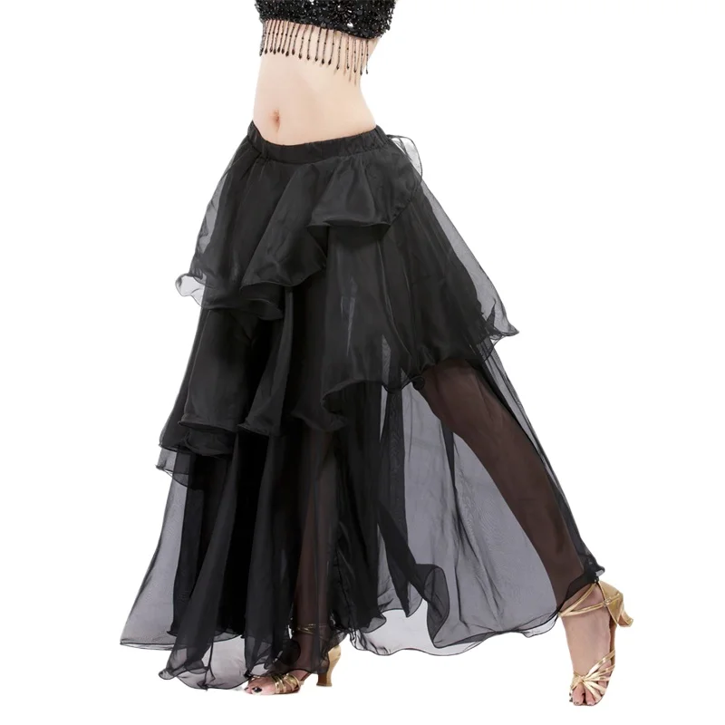 Женская шифоновая многослойная юбка для танца живота цвет в ассортименте