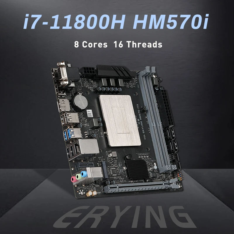

ERYING Gaming PC Motherboard with Onboard CPU Core Kit i7 11800H i7-11800H(SRKT3 NO ES)8Cores 16Threads mini-ITX Mainboard