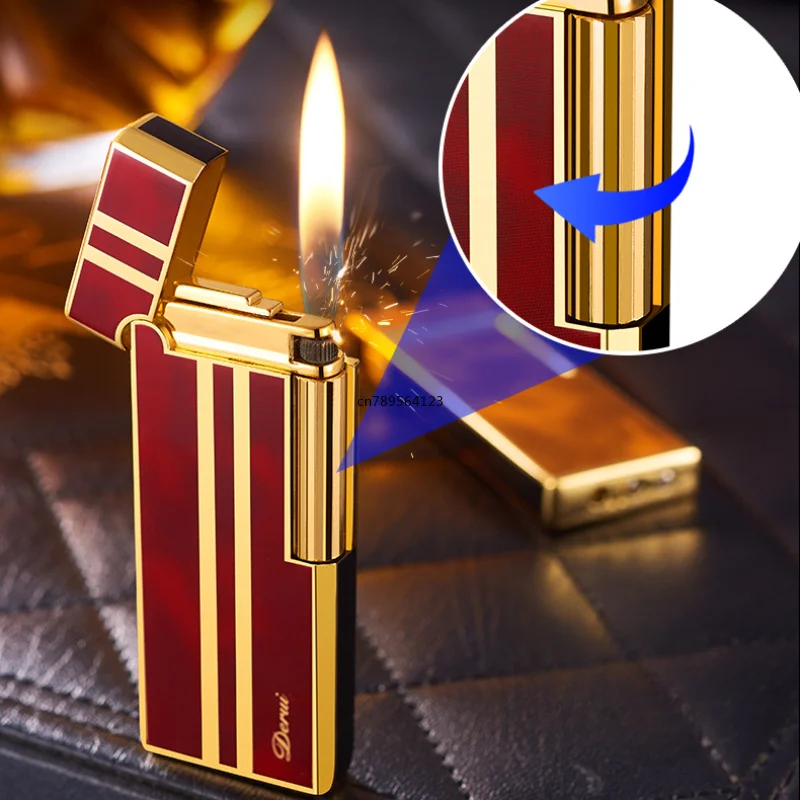 Новая металлическая ультратонкая портативная надувная зажигалка Derui