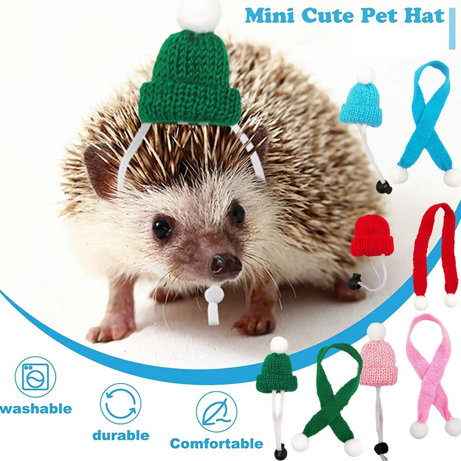 2pcs/set Little Pet Christmas Costume Set Small Animal Color Hat Candy Hedgehogs Hat Outfit Hats Pig Hamster Caps Guinea Pe D8e8