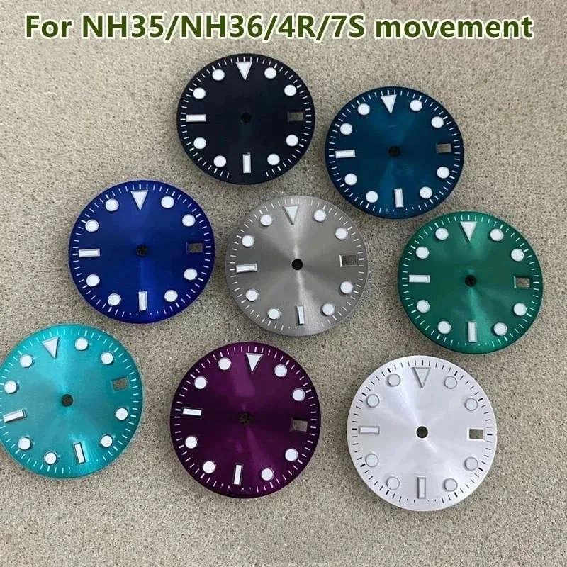 

Retrofit Watch Literally Green Luminous Mechanical SUB R Dial for NH35/NH36/4R/7S Movement Diameter 29mm
