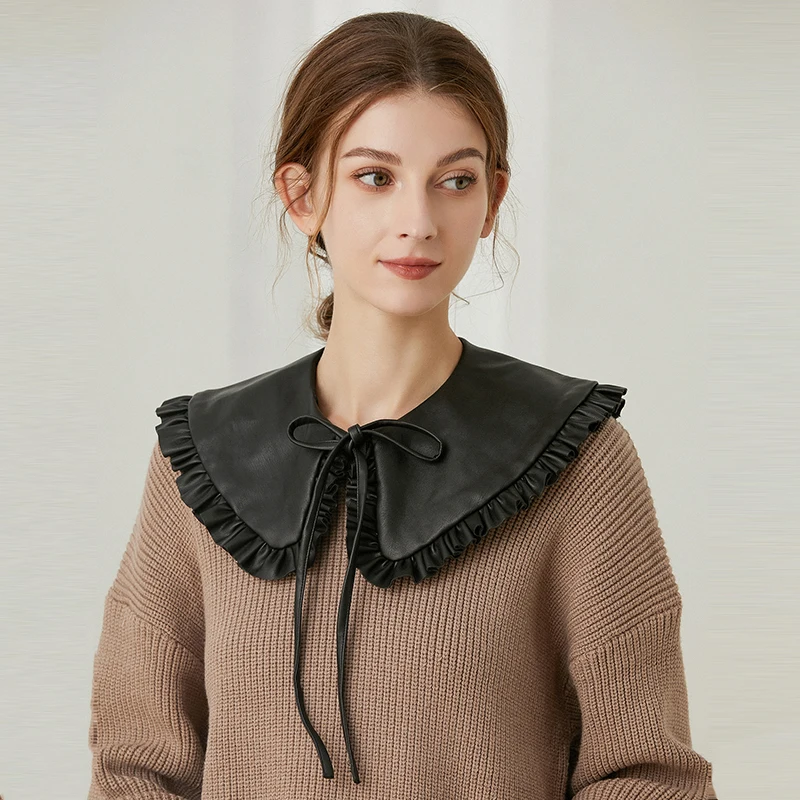 

Fake Collar Front Tie White Lapel Blouse Detachable Collar Fake Women Vintage Ladies False Blouse Collar Half Shirt