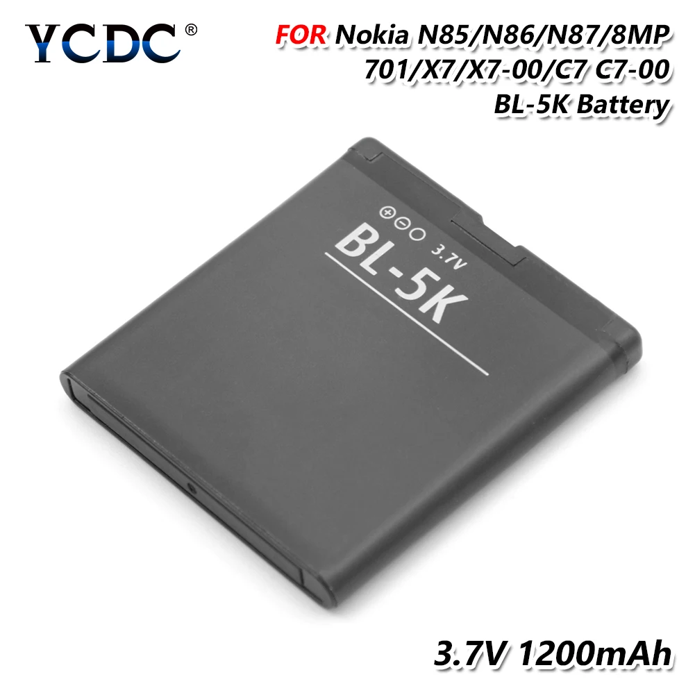 

3.7V 1200MAh Lithium BL-5K BL 5K BL5K Mobile Phone Battery Rechargeable For Nokia N85 N86 8MP N87 2610S 701 Oro X7 C7-00