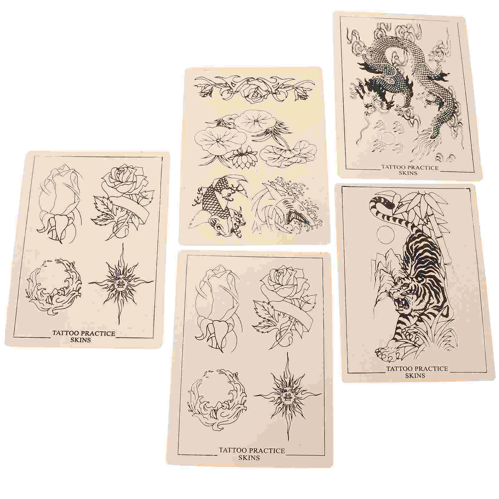 

Skin Practice Fake Reusable Paper Training Designs Synthetic Stickers Temples Temporary Stencils Pad Silicone Tattooing Beginner