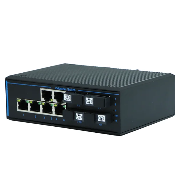Фото Хит продаж: Промышленный медиаконвертер SFP в RJ45 Ethernet 10/100/1000 Мбит/с, 6 сетевых портов, 4 SFP, DIN-рейка, POE, оптоволокно. №4