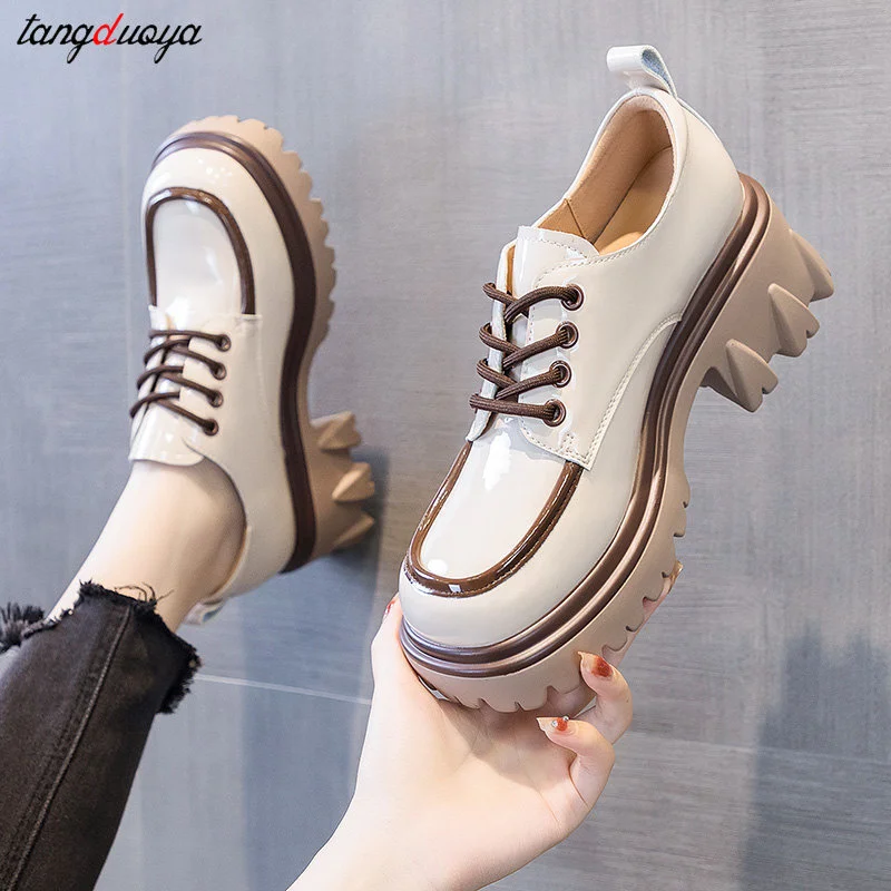 

Туфли униформы на платформе, кожаные туфли для девушек и женщин в британском и японском стиле ретро, туфли мэри джейн, лолита, низкий каблук, ...