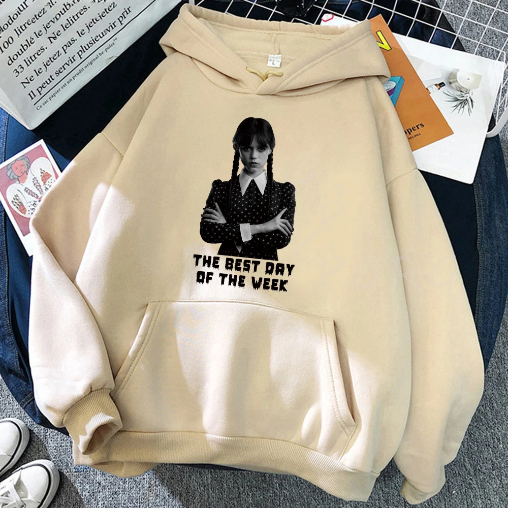 

Wednesday Addams 2D Print Men's Cotton Hoodie Casual Oversized Pullover Popular Streetwear Fashion Sweatshirt Trend Men Clothing