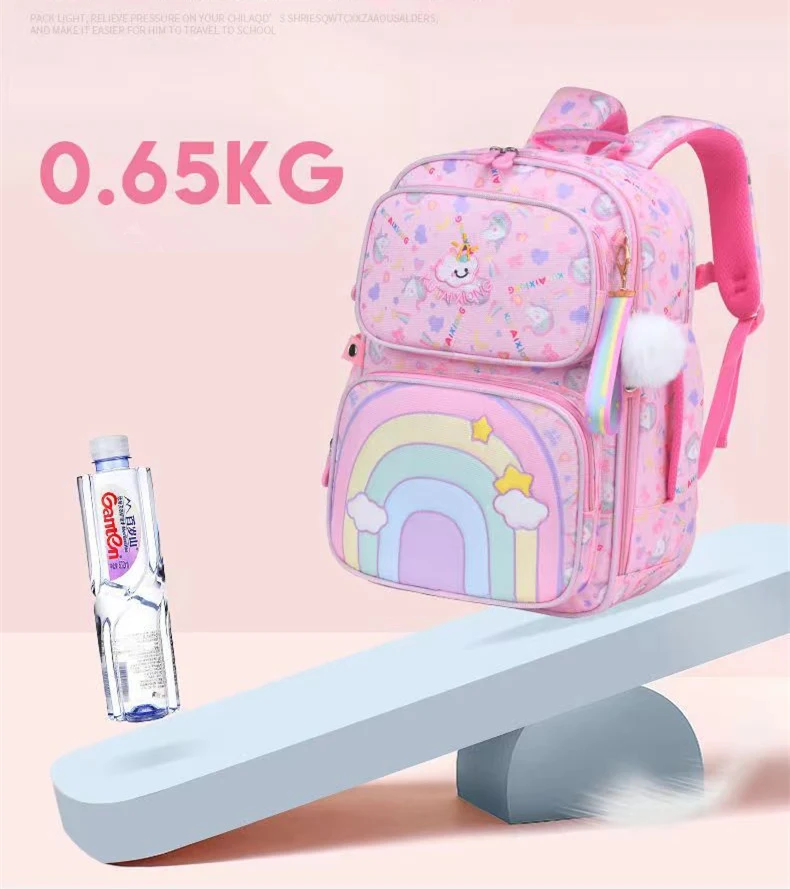Ортопедические ранцы для начальной школы девочек детский рюкзак с радужным