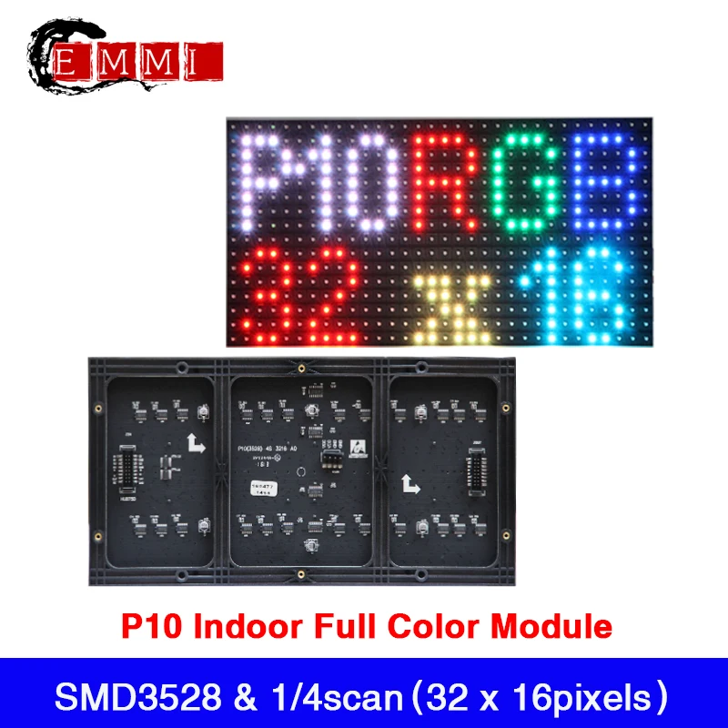 

100 шт./лот ВНУТРЕННИЙ SMD3528 RGB полноцветный светодиодный экран P10 Светодиодные модули видео стена 320x160 мм 32x16 пикселей 1/4 сканирующая Светодиодная панель