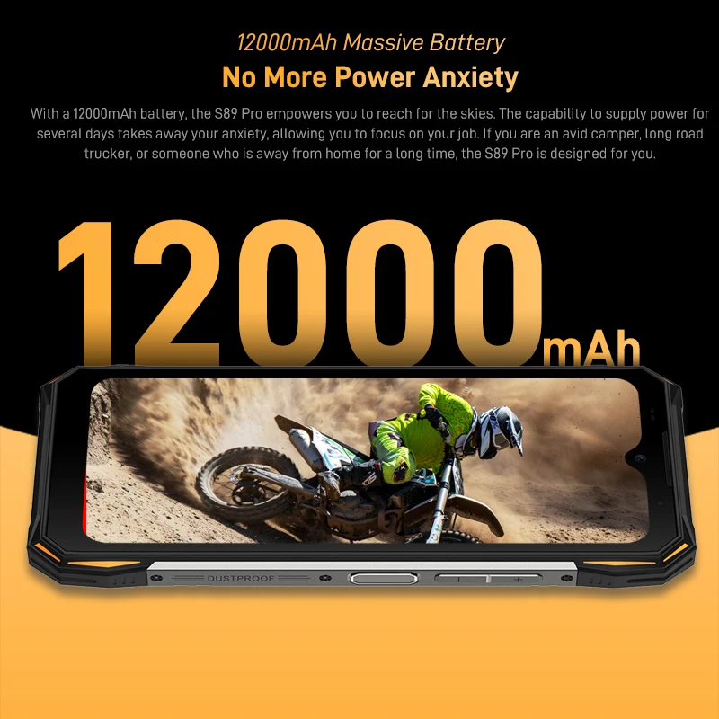 DOOGEE S89 Pro Rugged Phone 8GB+256GB NFC Phone 65W 12000mAh Large Battery Smartphone Helio P90 64MP Camera Global  Version