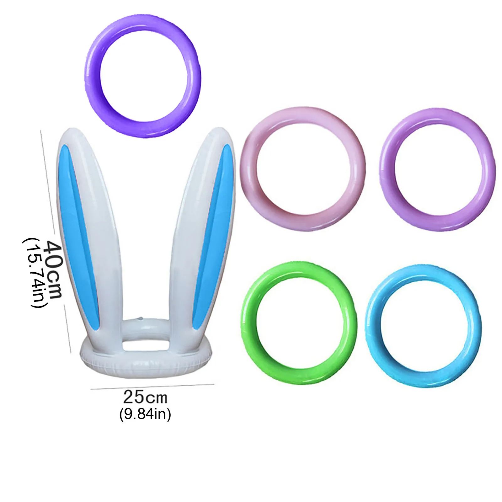 Inflatable Toys Easter Party Games Bunny Rabbit Ears Hat &amp Ring Toss Kids Game Toy Birthday Gift |