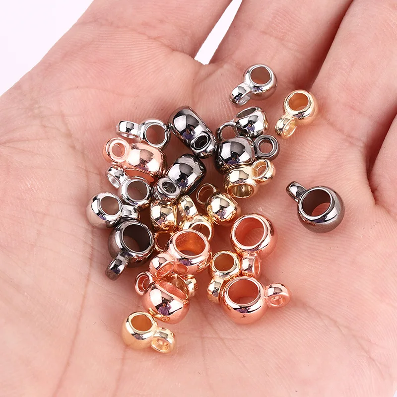 

100pcs 6mm Beads Pendant Clasp Connector Big Hole CCB Gold Plated Beads For Jewelry Making Diy Bracelet Necklace Connector