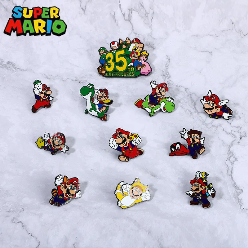 

Super Mario Enamel Pin Cute Game Peripheral Brooch Lapel Pins Mario Yoshi Creative Pin Backpack Denim Jacket Shirt Pin Jewelry