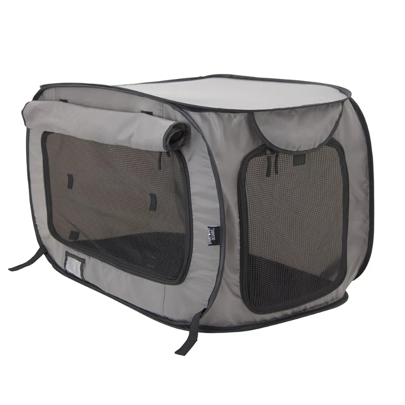 

SportPet Soft-Sided Medium Pop Open Pet Kennel, Gray
