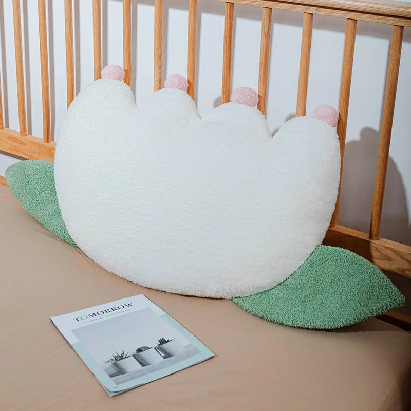 

Bubble Kiss Sleeping Fluffy Seat Cushion Cartoon Tulip Flower Wool Pillow for Sofa Home Decor Throw Piilow Lovely Plush Cushion