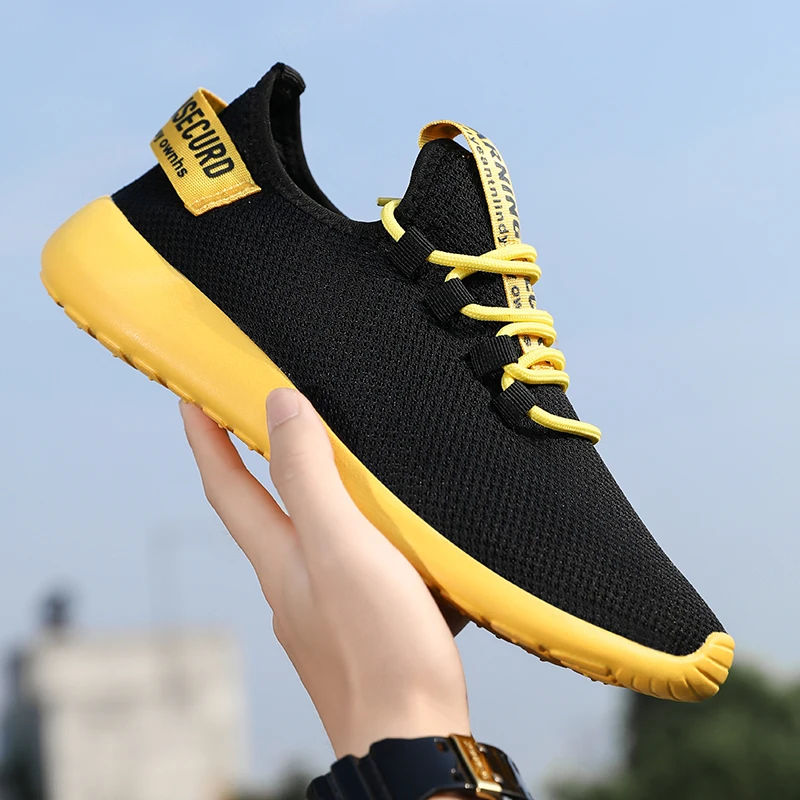 JIEMIAO Men Sports Running Shoes Mesh Breathable Men Sneakers  Outdoor Light Comfortable Jogging Athletic Shoes Zapatillas