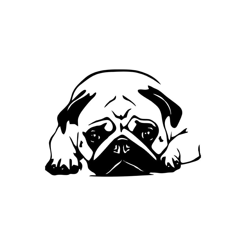 

MIGNATIS - Cute Facing Pug Dog Sticker Paste Mural Art Decal For Car Window Loptop Decoration Vinyl Stickers Waterproof Self adh
