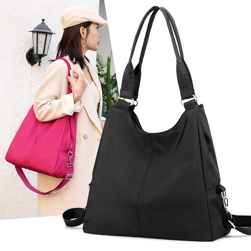 

Повседневная нейлоновая большая женская сумка-тоут, легкая водонепроницаемая вместительная сумочка-мессенджер, Дамский саквояж на плечо для покупок