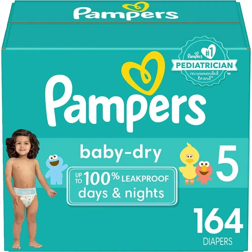 

Pampers Baby Dry Diapers Size 5, 164 Count - Disposable Diapers Baby Accessories