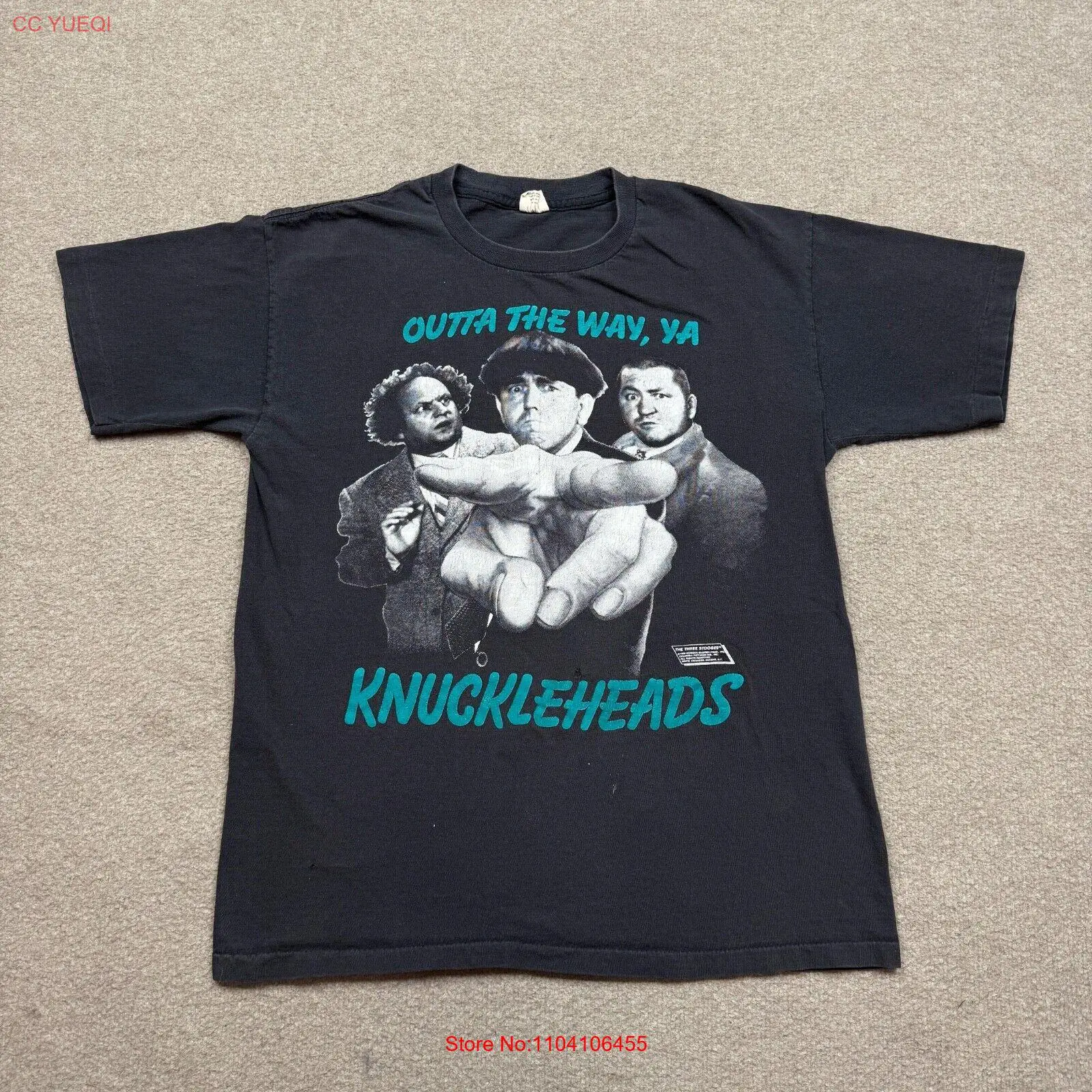 Винтажная футболка Three Stooges мужская размер L черная с коротким рукавом 1989 г.
