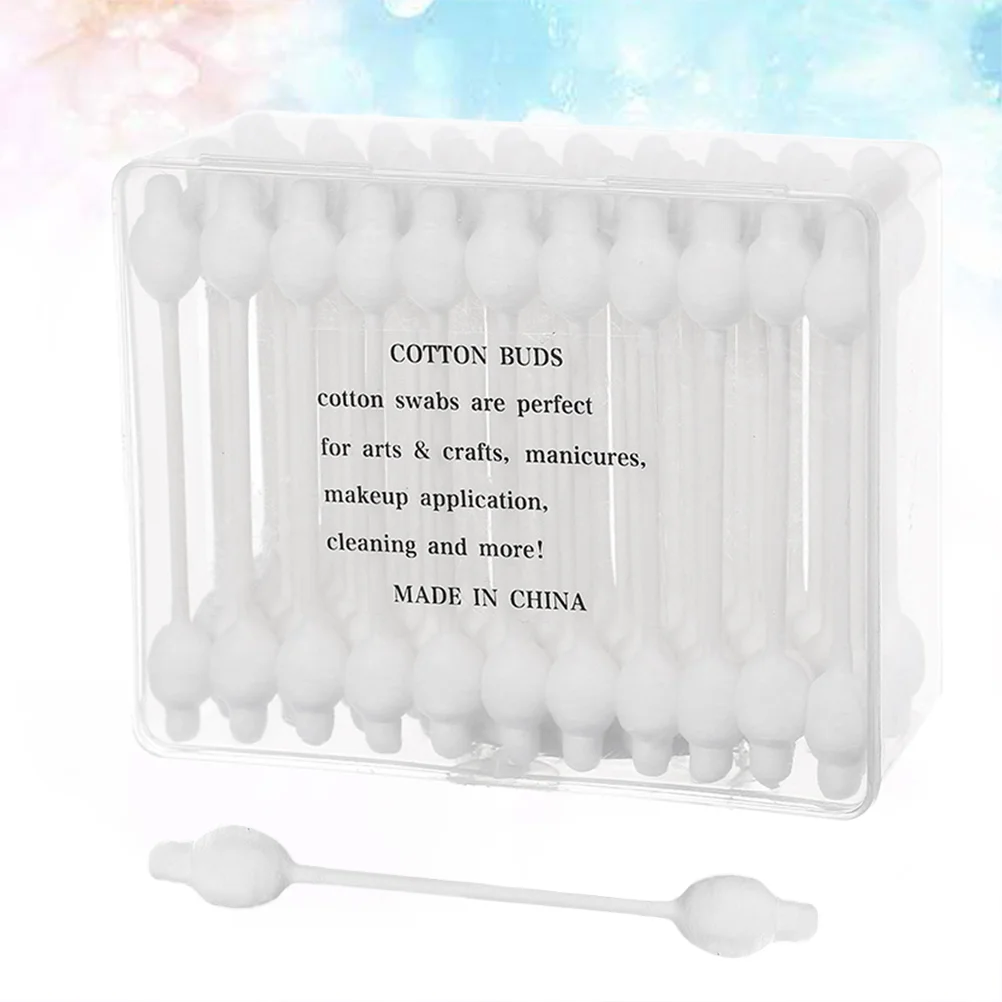 

Organic Cotton Swabs 110pcs Q- tips Safety Cotton Swabs with Large Tip Fragrance and Chlorine- Free Cotton Buds for Newborn