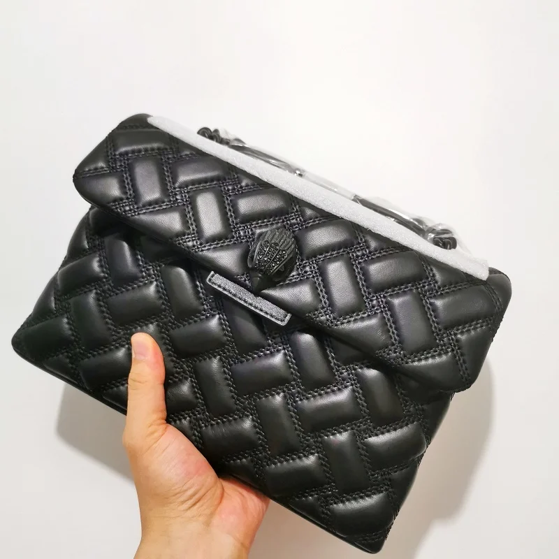 2023 New Vintage Luxury Design Embroidery Chain Bag One-shoulder Crossbody Messenger Handbag All Black Square Bags