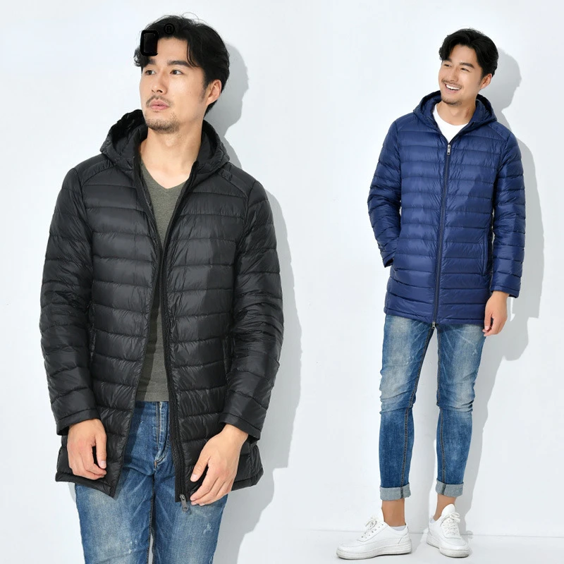 2022New Size 5XL 6XL 8XL  7xl Coats Men's Long Ultralight Packable Hooded Down Jacket Puffer Down Coats Black  Casual  Jacke
