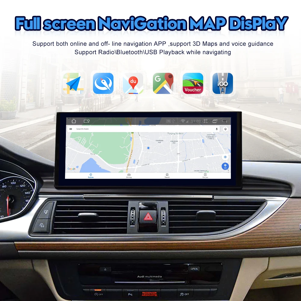 

Автомагнитола 2DIN для AUDI A6 A7 12,3-2012, 2018 дюйма, Android 11