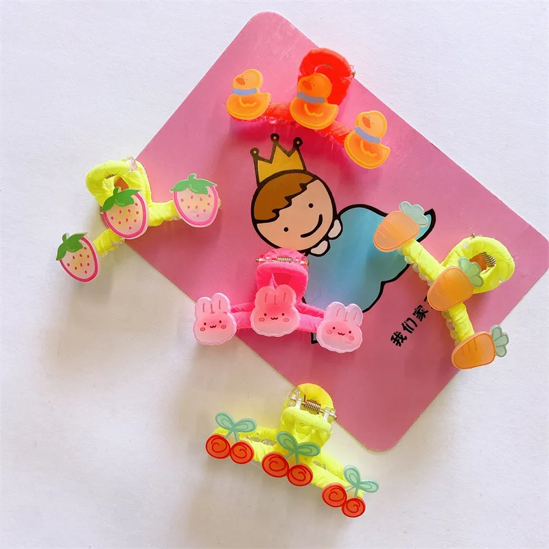 

Fluorescence Children Hair Clips Rabbit Cherry Mini Hair Clips Headwear for Baby Girls Princess Hair Accessories Kids Hair Claws