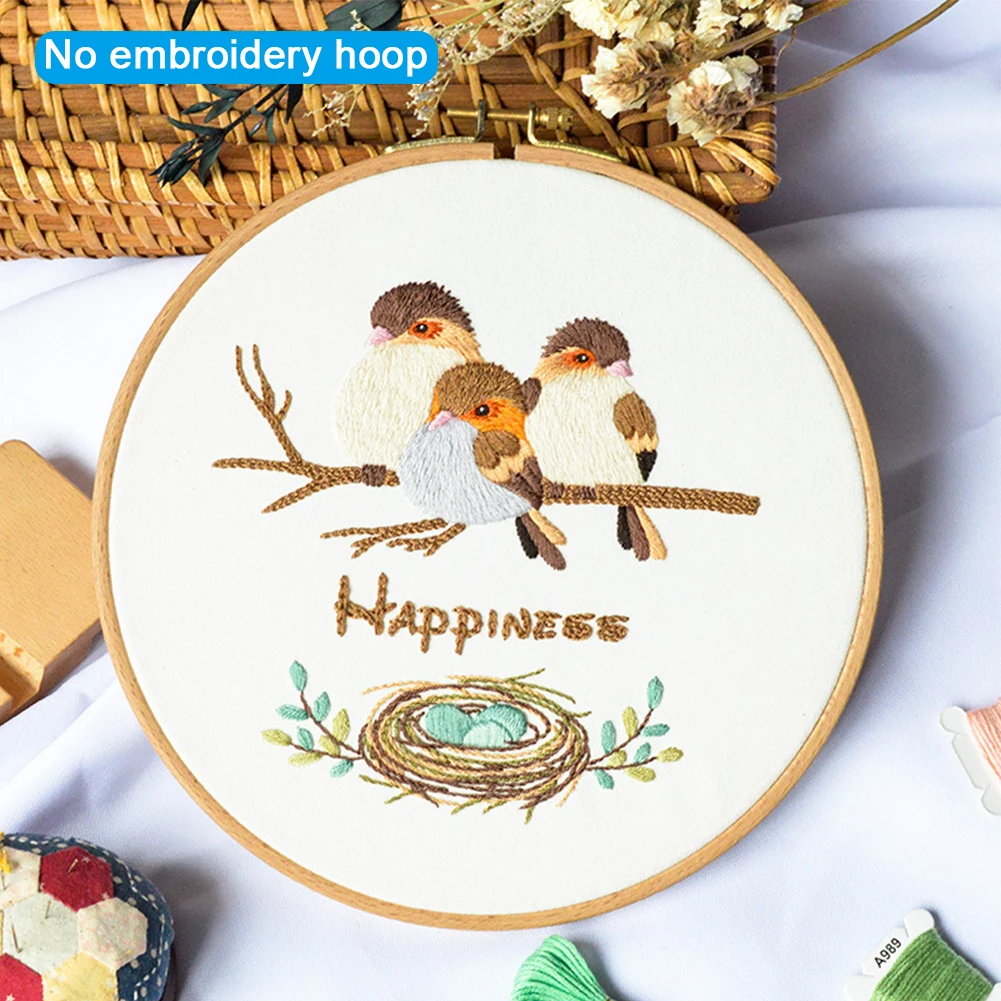 Стартовый набор для вышивания с рисунком птицы нить сделай сам тканевая игла