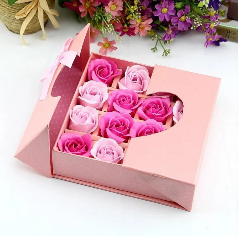 

Креативные градиентные 16 цветов мыла роза Подарочная коробка мыло цветы Рождественский подарок букет