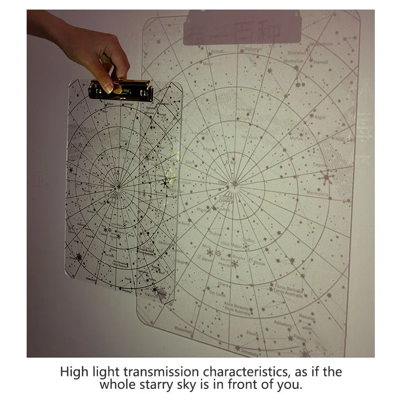 Большая прозрачная бумажная папка для бумаг A4 с изображением звездного неба