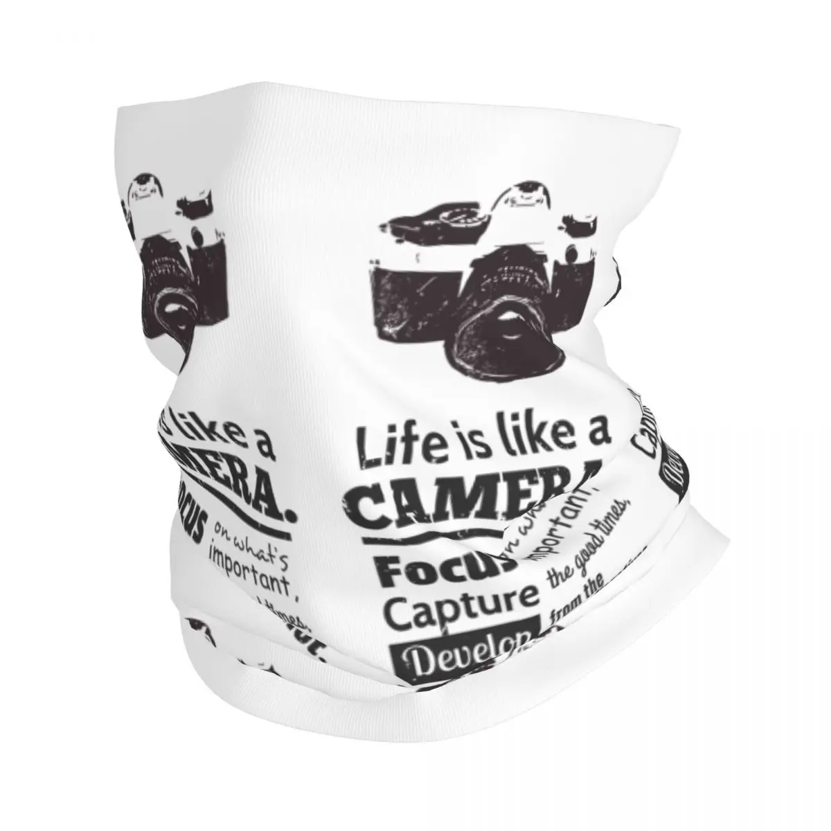

Chic Life Is Like A Camera Bandana Neck Gaiter Photographer Wrap Scarf Multi-use Headwear Hiking for Men Women Adult All Season
