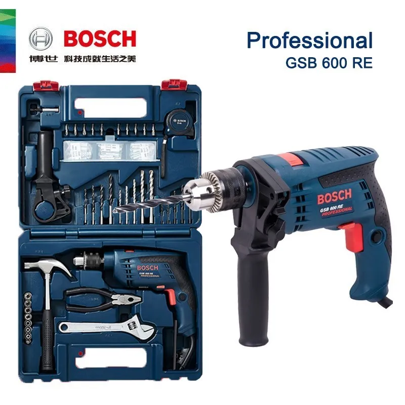 

BOSCH GSB600RE Electric Impact Drill Hand Drills Multifunction Tool Kit Professional Drilling Machine Screwdriver Set Bore