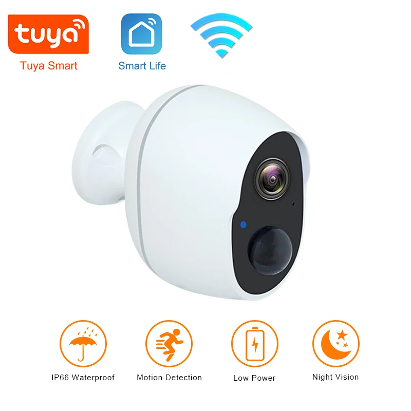 

Tuya Smart Life 1080P IP65 Outdoor Wireless Battery Camera Rechargeable Battery 6000mAh WIFI IP Surveillance Siren Alexa Google