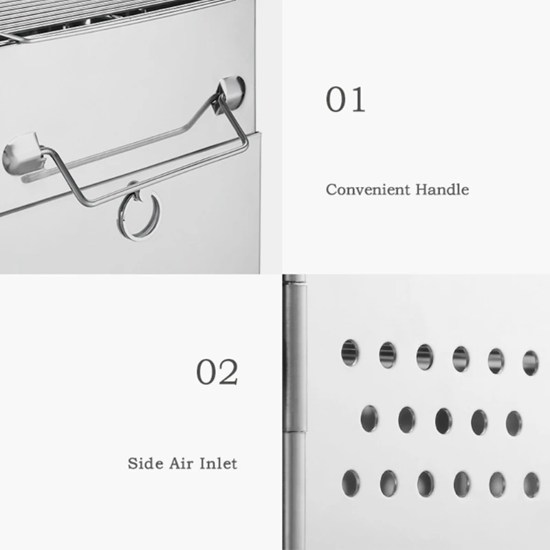 Мини уличная дровяная печь портативная для кемпинга пикника барбекю складной