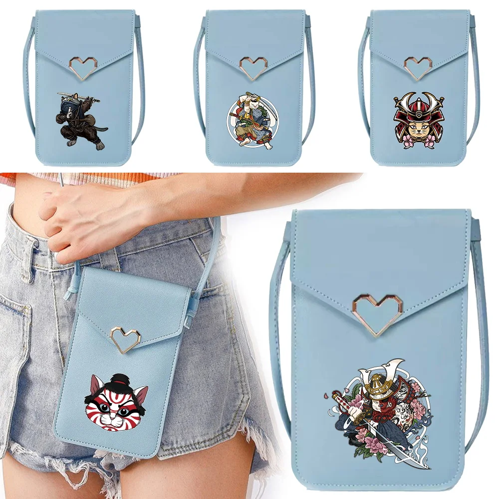 

2023 Women Mobile Phone Bag Crossbody Bags Wallets for Apple/Huawei/Samsung Touch Screen Cell Phone Purse Samurai Print Handbags