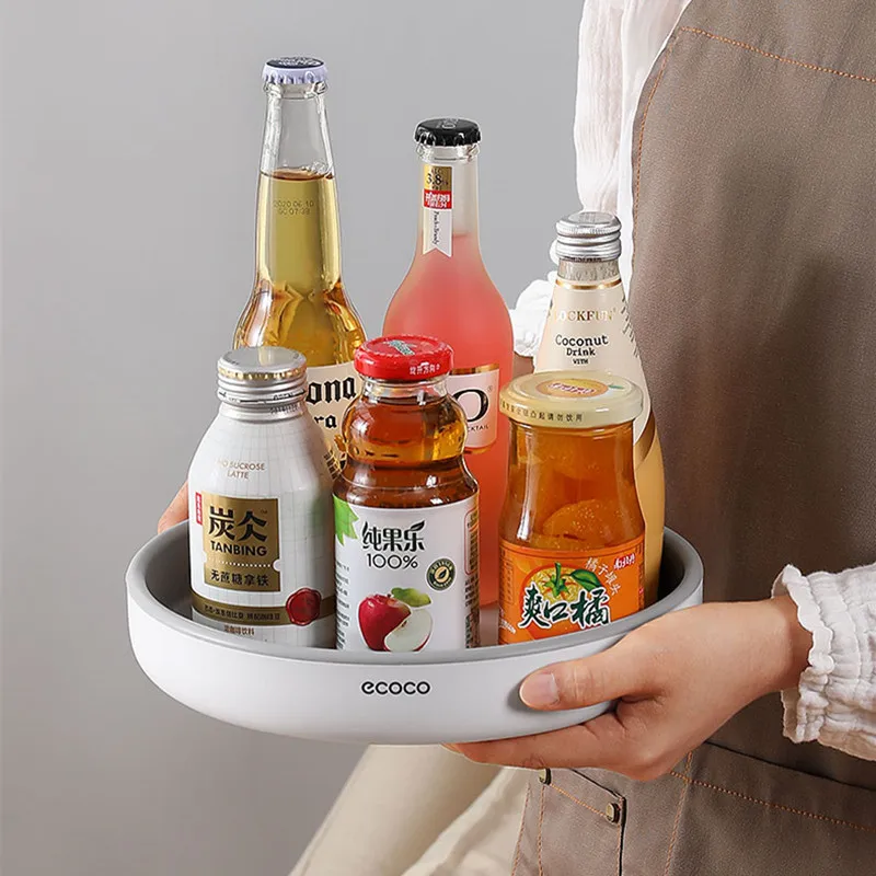 ECOCO 360° Rotating Storage Rack Multifunctional Seasoning Organizer Shelf Oilproof Non-slip Kitchen Supplies Holder for Home |