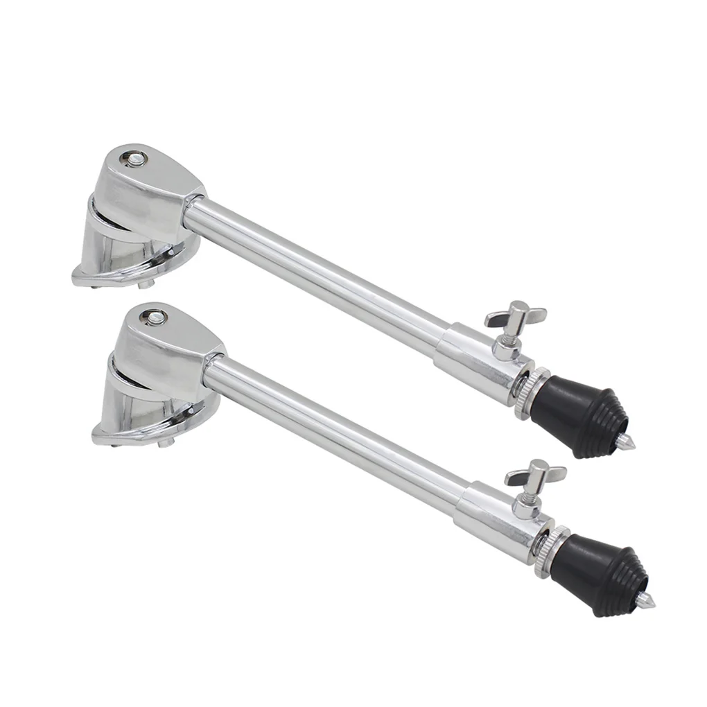 

2PCS Metal Chrome Plated Anti-rust Stable Bass Drum Stands Spurs Legs Classic Curved Drum Bracket