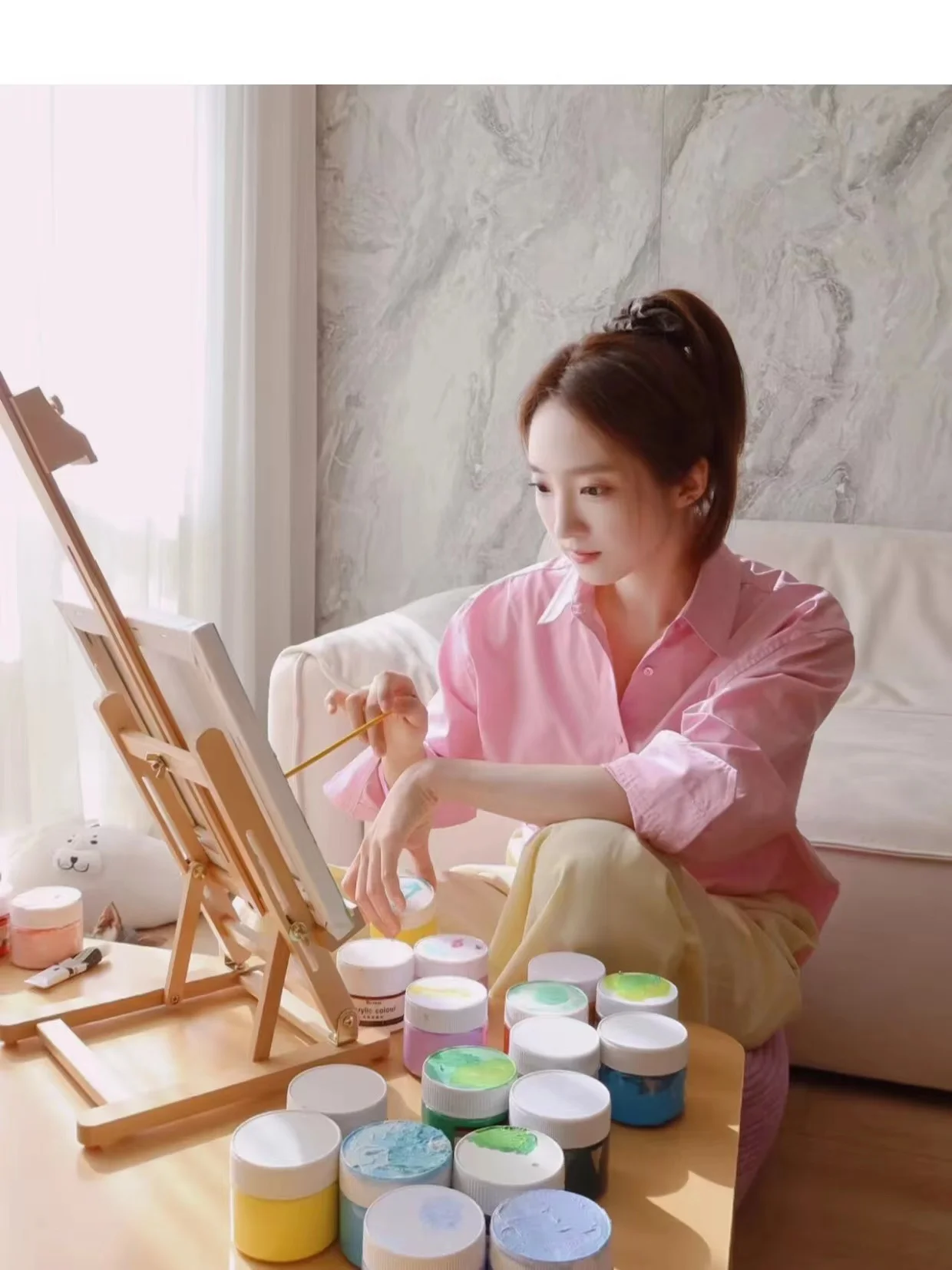 Yang Kaiwen Same Sle Розовая рубашка Верхняя одежда Женская свободная высококачественная